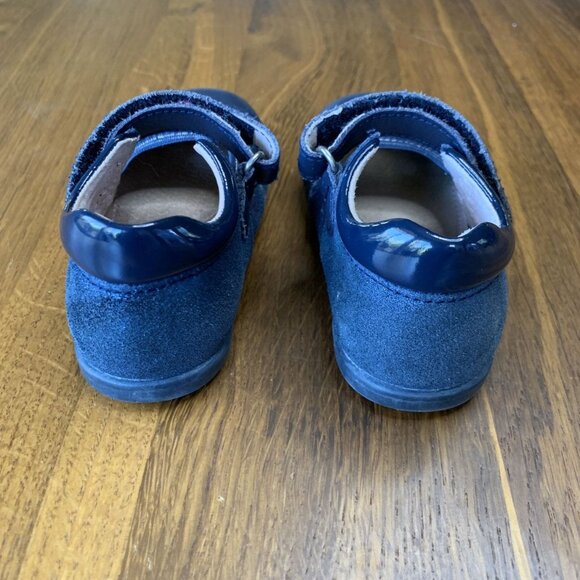 AIRFLEX Blue Mary Jane Shoes Girls 6 Sparkle Leather Flats Toddler School Shoe - Picture 5 of 8